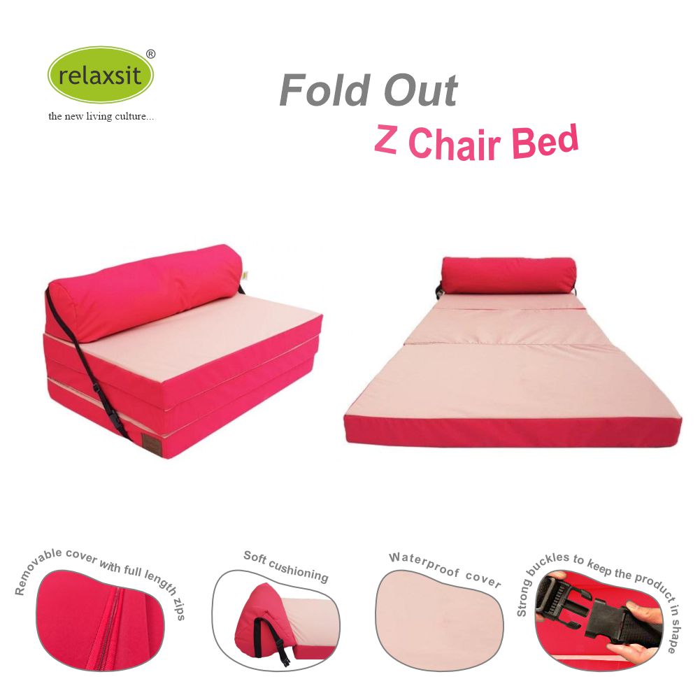 Fold Out Z Chair Bed Fabric Single Chair - Relaxsit