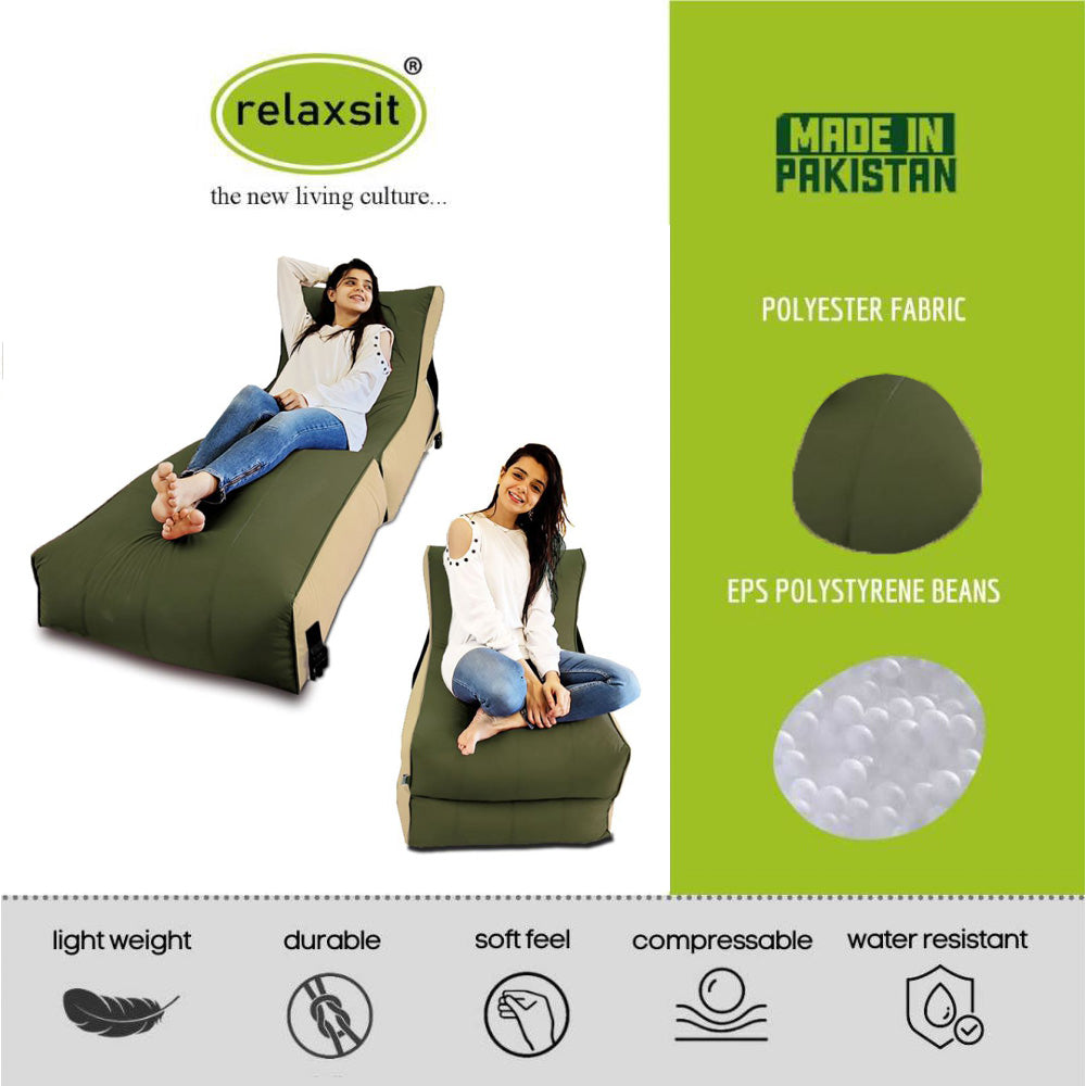 Relaxsit Wallow Bean Bag Bed Chair – Multipurpose Water Repellant Flip out Sofa – Polyester Bean Bag with Easy Refilling Option - Relaxsit
