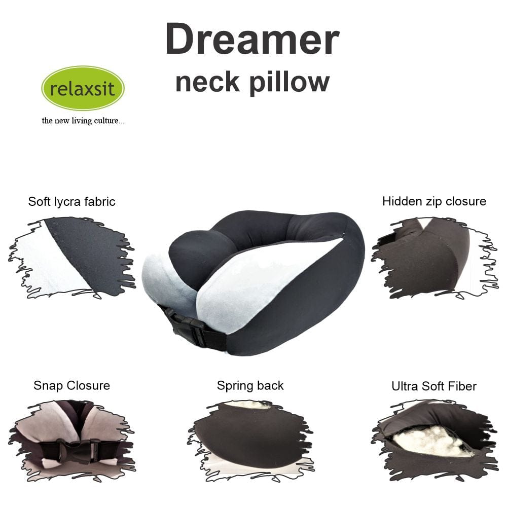 Relaxsit Dreamer Neck Pillow – Extremely Soft and Comfortable Neck Cushion – Head and Chin Support Travel Neck Pillow - Relaxsit