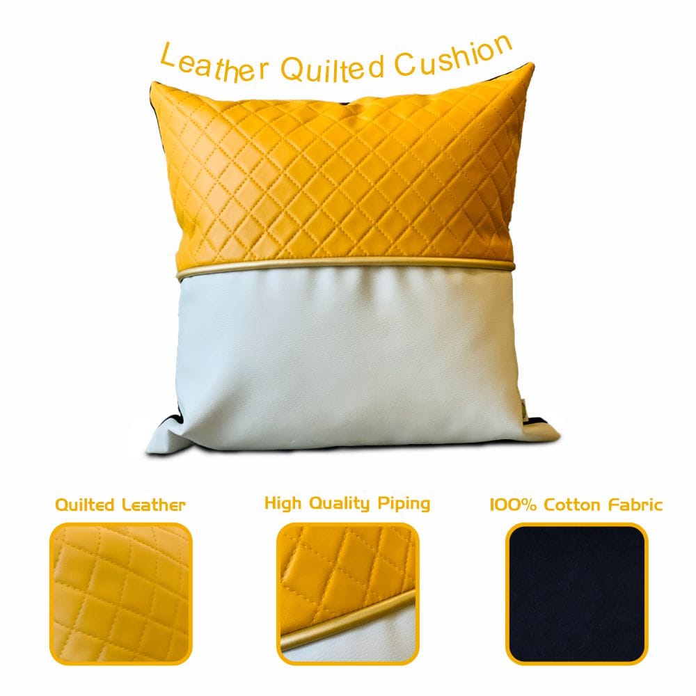 Leather Quilted Cushion with Premium Ball fiber filling Relaxsit