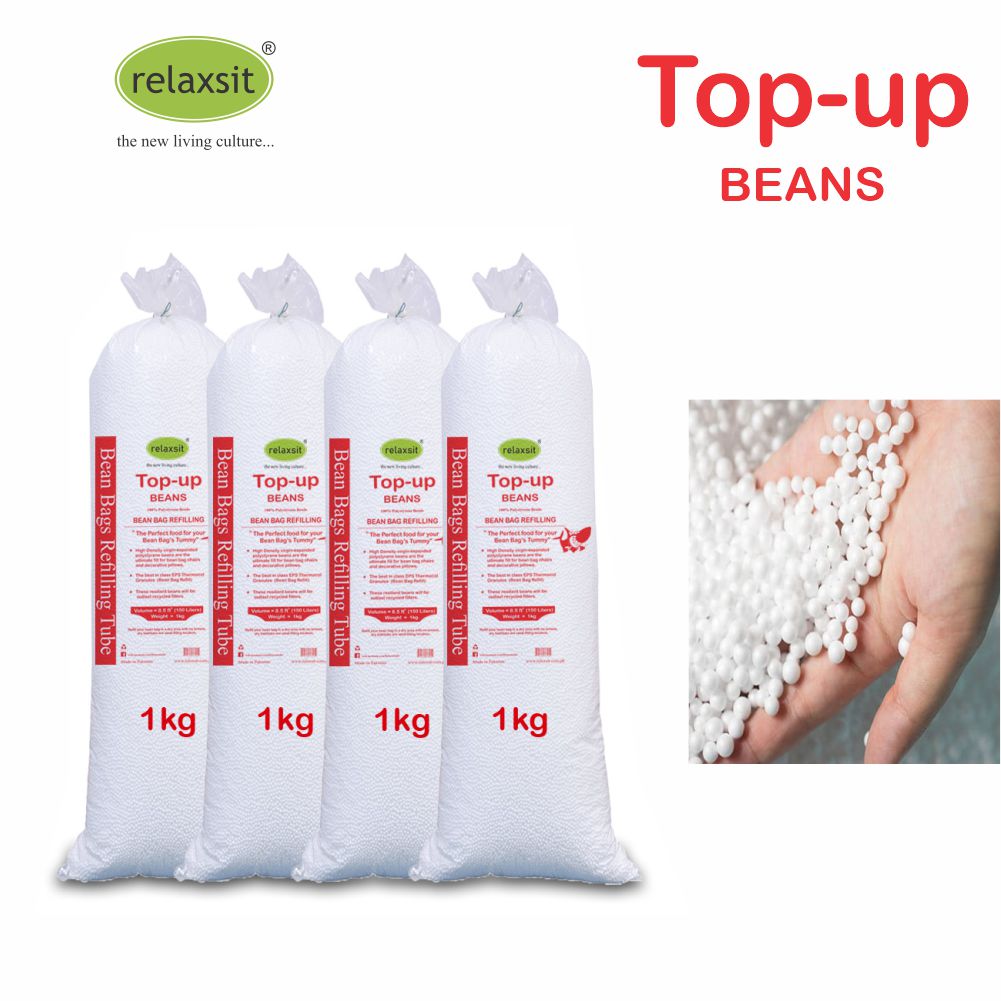 Relaxsit EPS Pearls – Premium Quality Polystyrene Beans – Bean Bag Refilling Available in 0.5, 1, 2, and 4kg Packets - Relaxsit