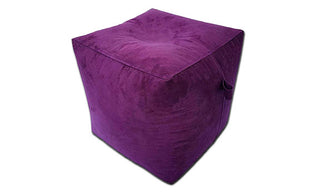 Square Suede Leather Footstool Bean Bag