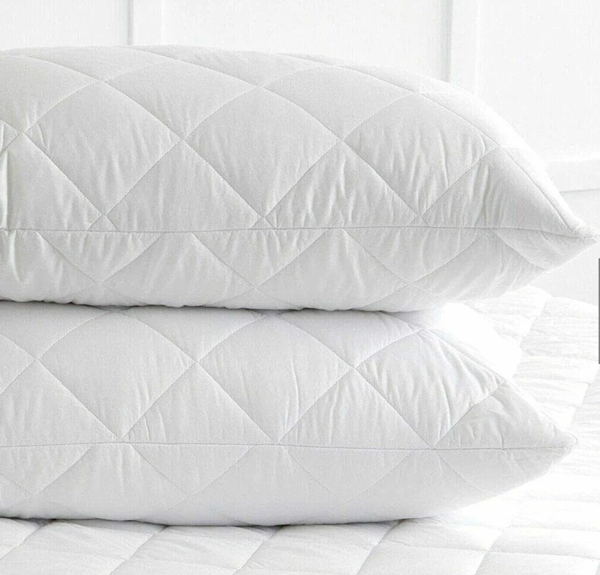 Relaxsit Ball Fibre White Quilted Pillow - High-quality Ball Fiber pillows, Super soft and Firm Support cushion Quilted cotton Pillow Pack Of 2