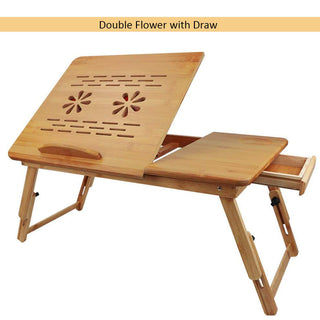 Relaxsit Laptop Desk for Bed, Bamboo Laptop Desk Double Flower With Daraz 11.5"