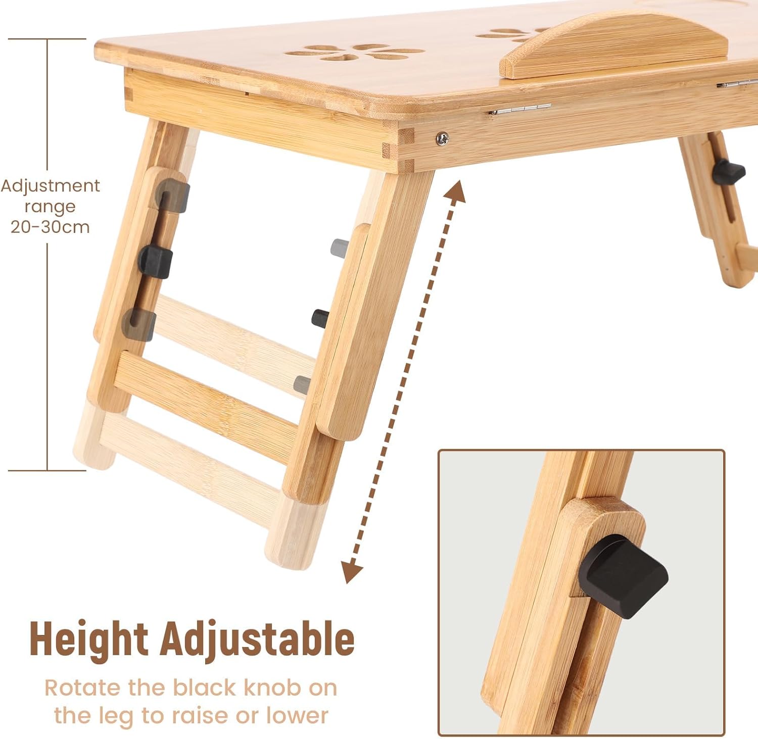 Relaxsit Laptop Desk for Bed, Bamboo Laptop Desk Double Flower With Daraz 11.5"