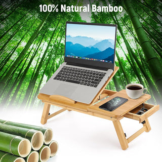 Relaxsit Laptop Desk for Bed, Bamboo Laptop Desk Double Flower With Daraz 11.5"