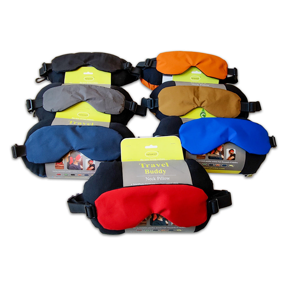 Travel Buddy Neck Pillow With Eye Mask 2 In 