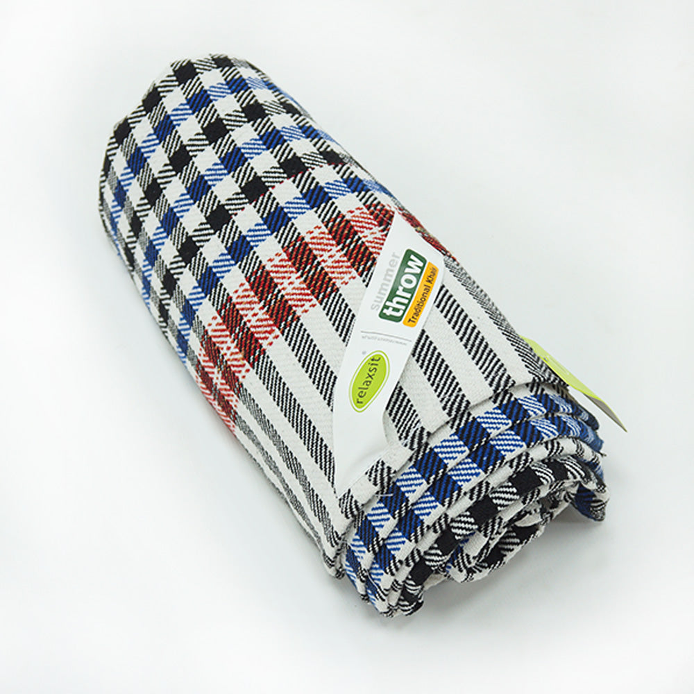 Cotton Summer Throw Kasuri khais Bed Throw Travel Blanket