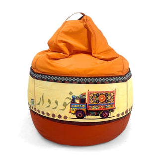 Relaxsit  Round pouf bean bag Punjab, Sindh,  Balochistan,  Khyber Pakhtunkhwa (KPK) Premium Quality printed  Cultural presentation