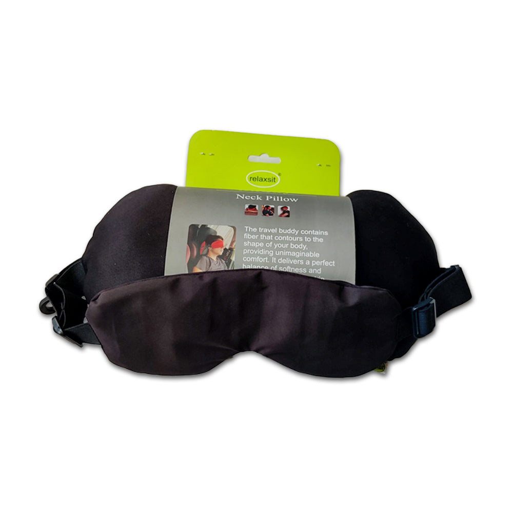 Travel Buddy Neck Pillow With Eye Mask 2 In 