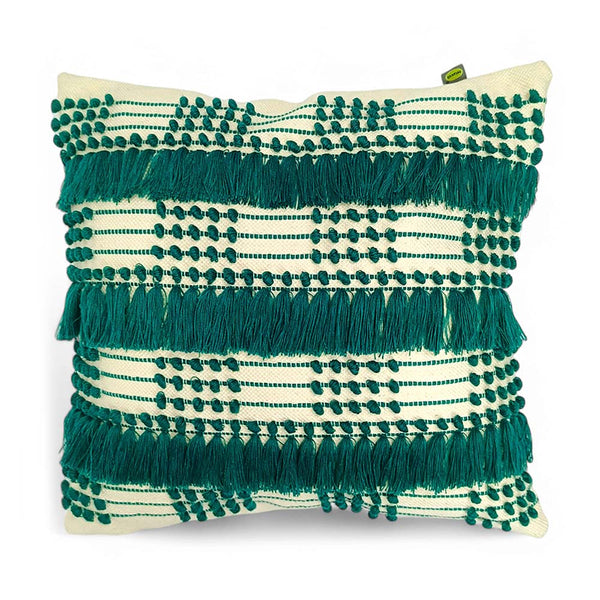 Bunti Handmade Cushion Filled Green , Dimension 17x17