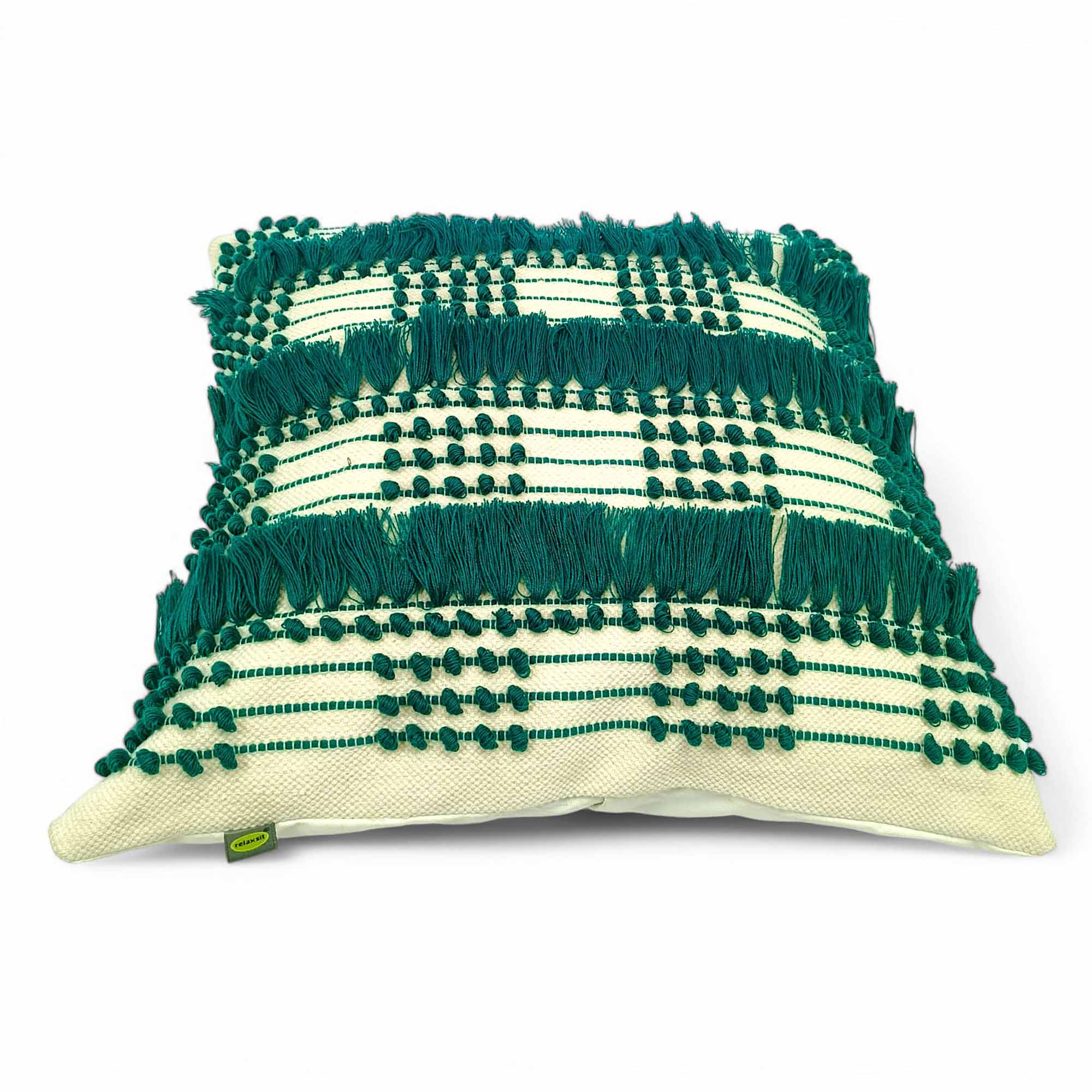Bunti Handmade Cushion Filled Green , Dimension 17x17
