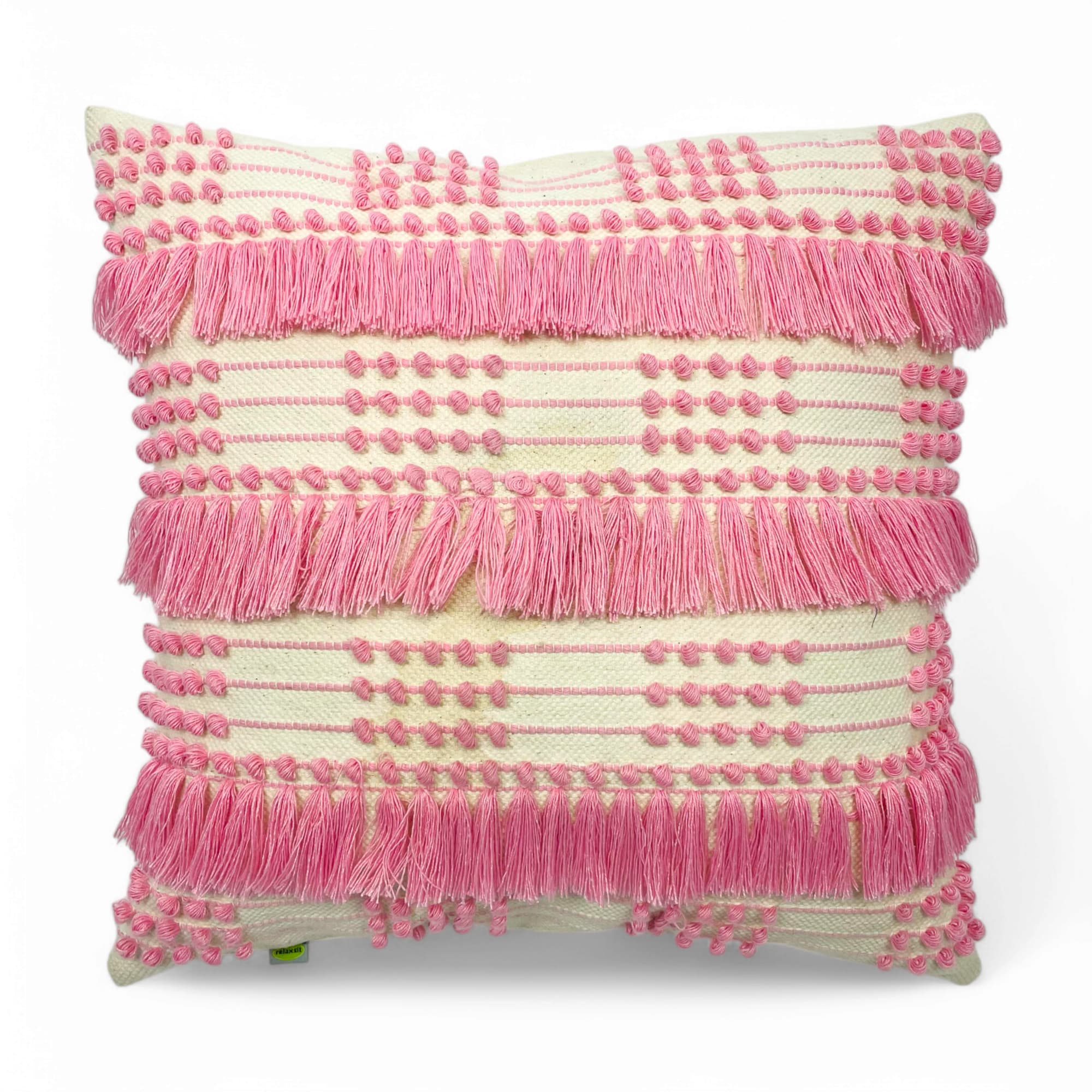 Bunti Handmade Cushion Filled Pink, Dimension 17x17