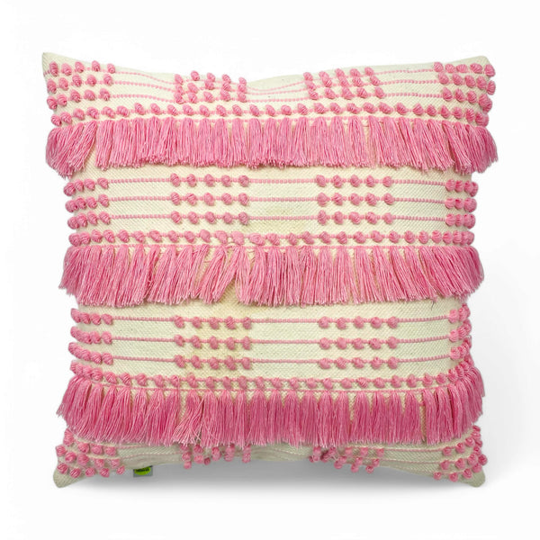 Bunti Handmade Cushion Filled Pink, Dimension 17x17