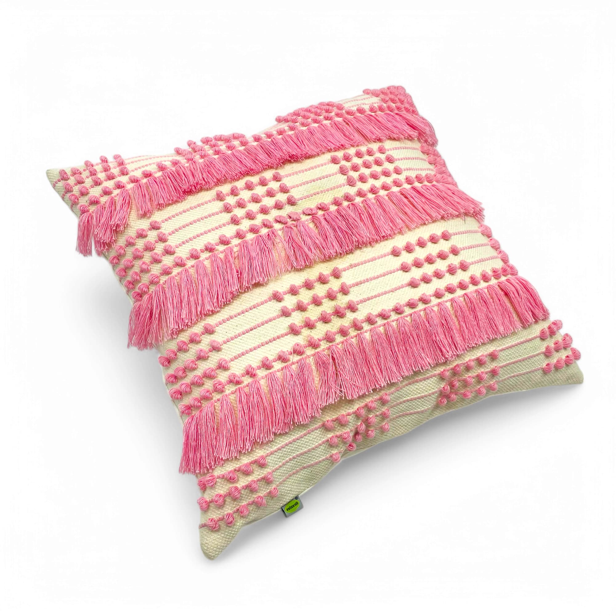 Bunti Handmade Cushion Filled Pink, Dimension 17x17