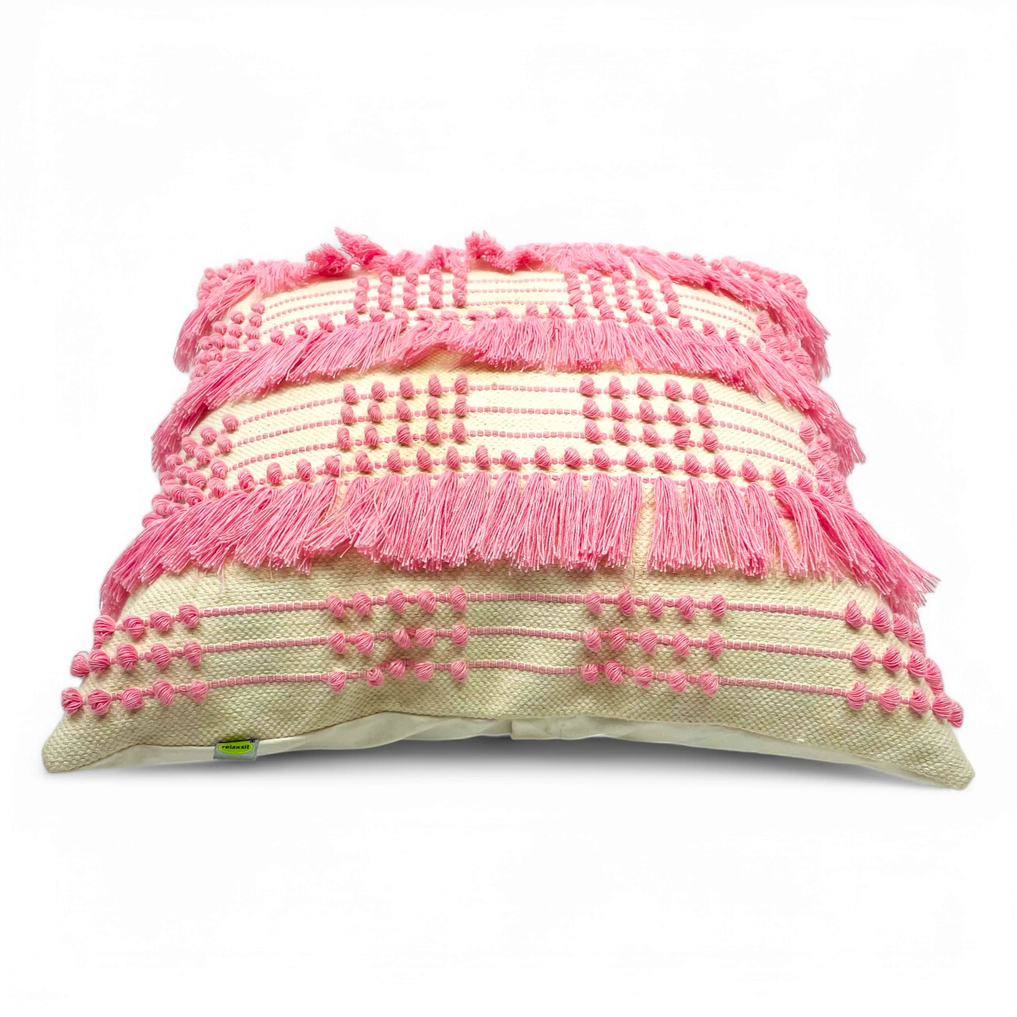 Bunti Handmade Cushion Filled Pink, Dimension 17x17
