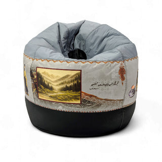 Relaxsit  Round pouf bean bag Punjab, Sindh,  Balochistan,  Khyber Pakhtunkhwa (KPK), Kashmir, Gilgit, Basant Bean Bag  Premium Quality printed  Cultural presentation