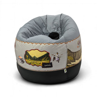 Relaxsit  Round pouf bean bag Punjab, Sindh,  Balochistan,  Khyber Pakhtunkhwa (KPK), Kashmir, Gilgit, Basant Bean Bag  Premium Quality printed  Cultural presentation