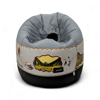 Relaxsit  Round pouf bean bag Punjab, Sindh,  Balochistan,  Khyber Pakhtunkhwa (KPK), Kashmir, Gilgit, Basant Bean Bag  Premium Quality printed  Cultural presentation