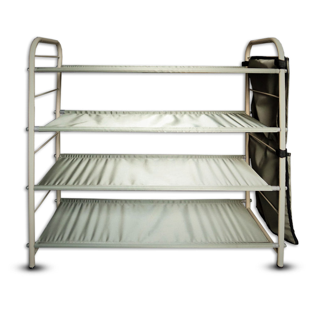 relaxsit 4-Tier Stackable Shoe Rack, Fabric Shoe Shelf Storage Organiz ...