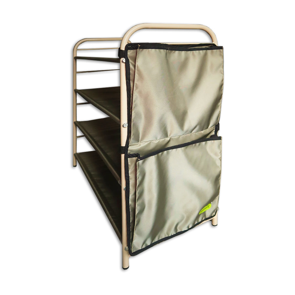 relaxsit 4-Tier Stackable Shoe Rack, Fabric Shoe Shelf Storage Organiz ...