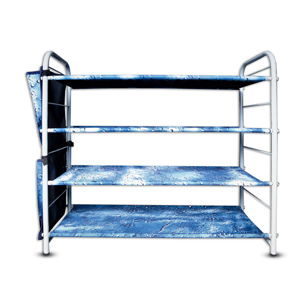 relaxsit 4-Tier Stackable Shoe Rack, Fabric Shoe Shelf Storage Organiz ...
