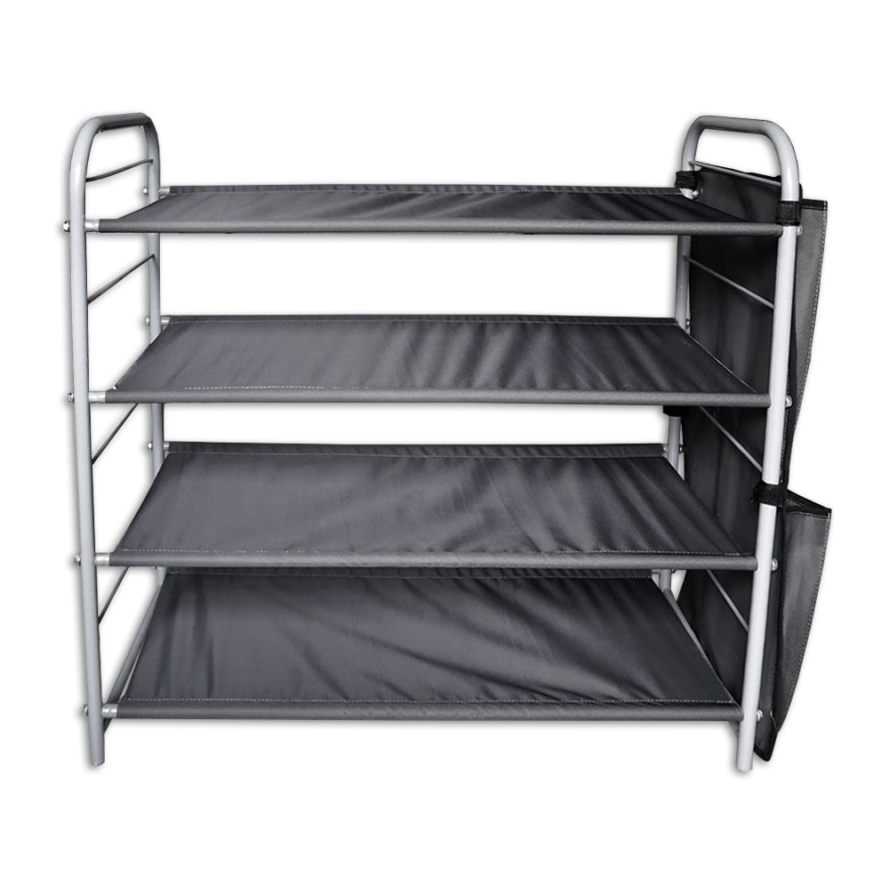 relaxsit 4-Tier Stackable Shoe Rack, Fabric Shoe Shelf Storage Organiz ...
