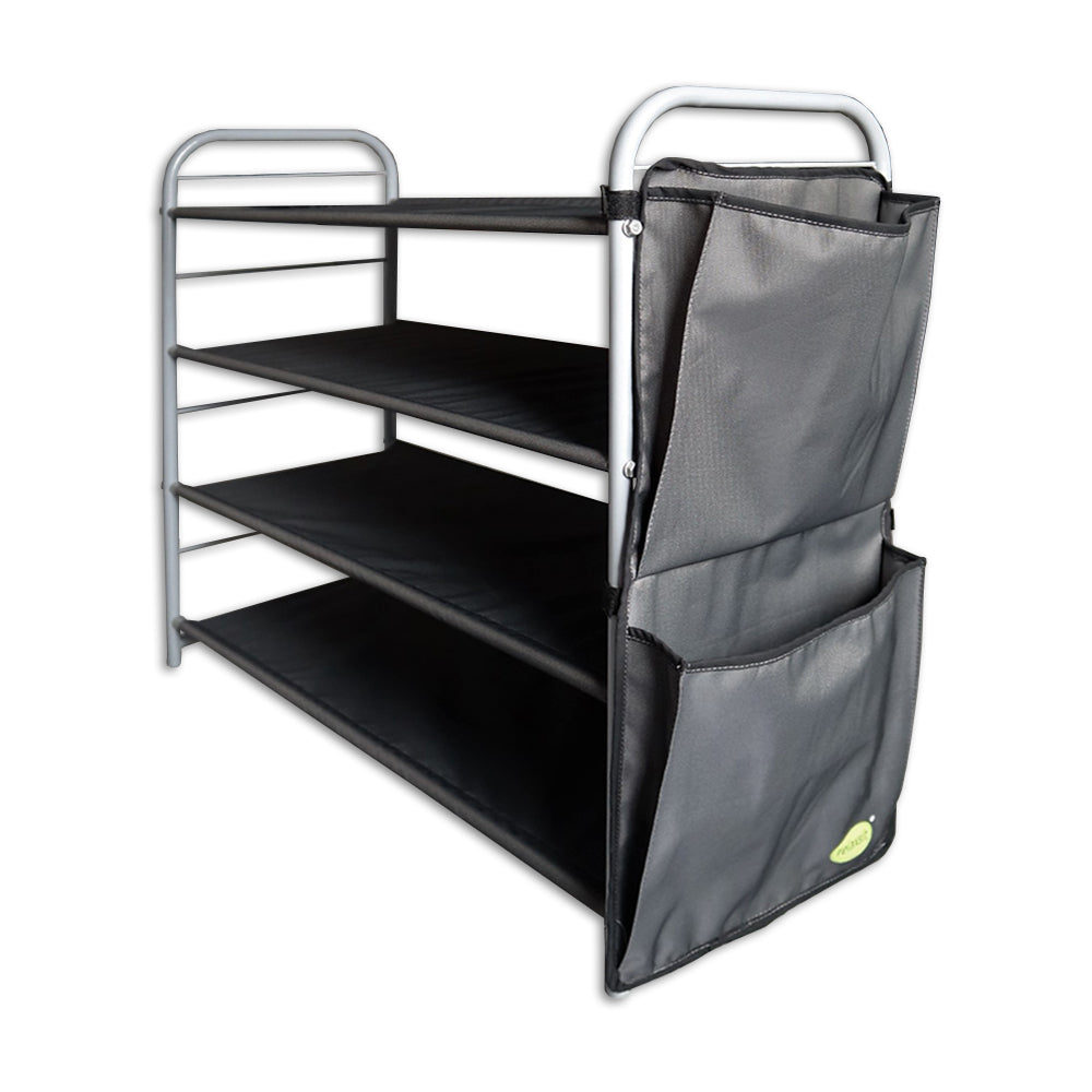 relaxsit 4-Tier Stackable Shoe Rack, Fabric Shoe Shelf Storage Organiz ...