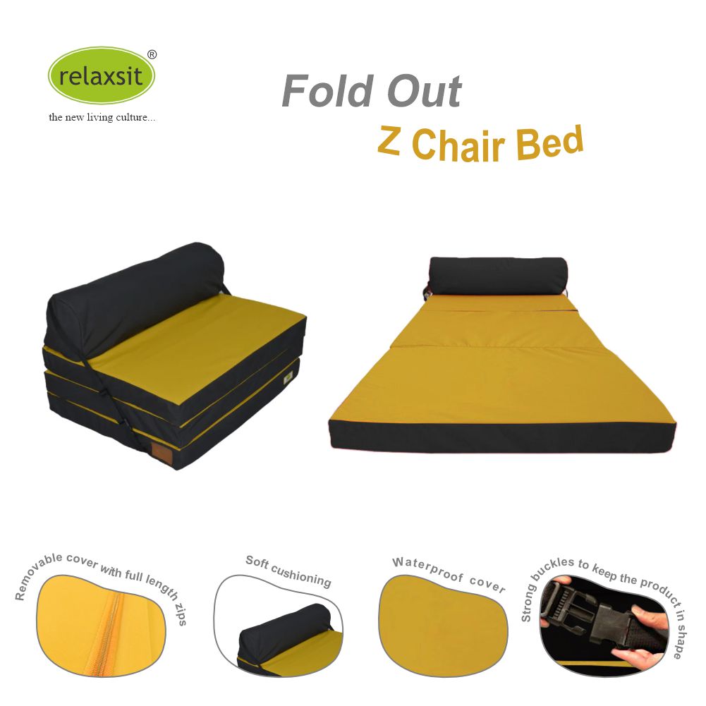 Fold Out Z Chair Bed Fabric Single Chair - Relaxsit