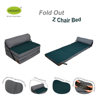 Fold Out Z Chair Bed Fabric Single Chair - Relaxsit