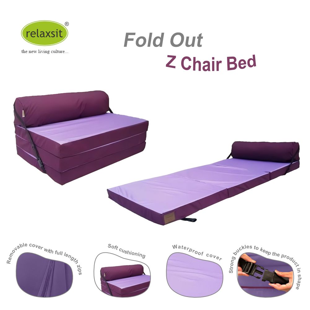 Fold Out Z Chair Bed Fabric Single Chair - Relaxsit