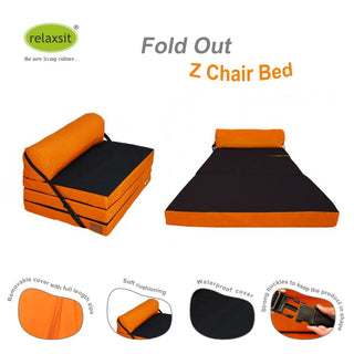 Fold Out Z Chair Bed Fabric Single Chair - Relaxsit