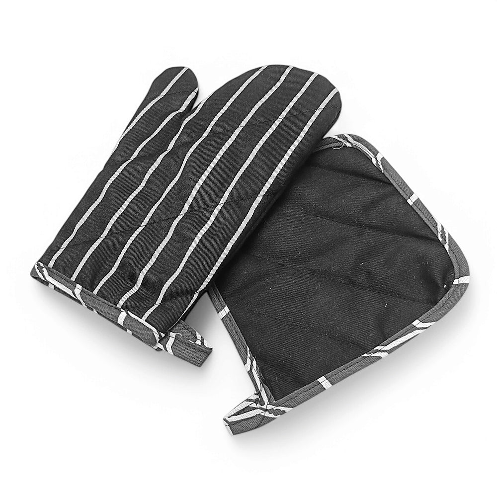 Relaxsit Heat Resistant Kitchen Oven Gloves or mitt set (Pack of 2) and glove plus potholder (set of 2) Printed chef's gloves with reinforced web guard plus cotton