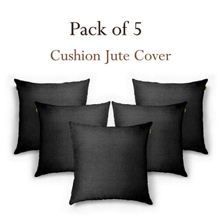 Relaxsit (Pack of 5) Jute sofa Cushions Throw Pillow Natural  jute material 17x17" or 43 x 43cm