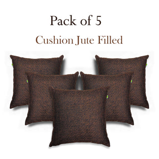 Relaxsit (Pack of 5) Jute sofa Cushions Throw Pillow Natural  jute material 17x17" or 43 x 43cm