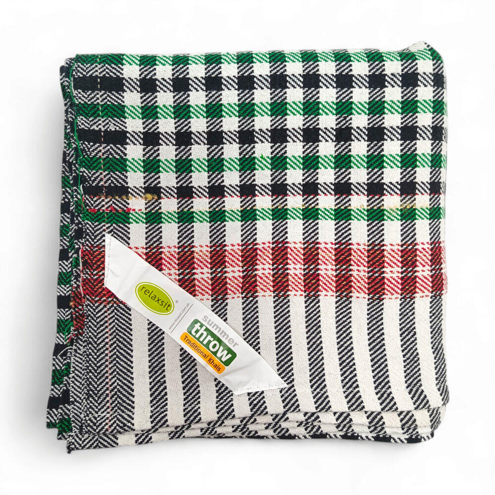 Cotton Summer Throw Kasuri khais Bed Throw Travel Blanket