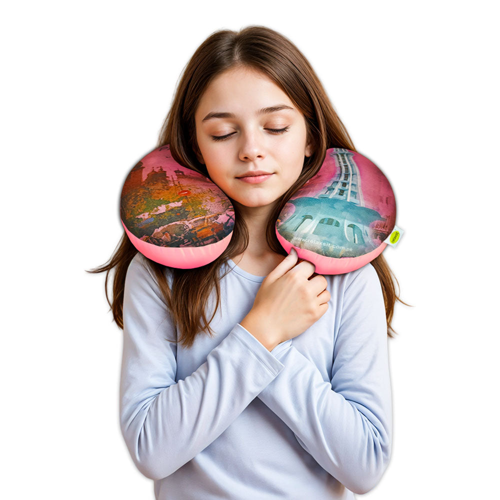 Relaxsit Chillo Pillow printed – kids, youngsters, adults designs Extremely Soft and Comfortable Neck pillow – Head and Chin Support Travel Neck Pillow - Car Neck Pillow For Travel - Travel Neck pillows