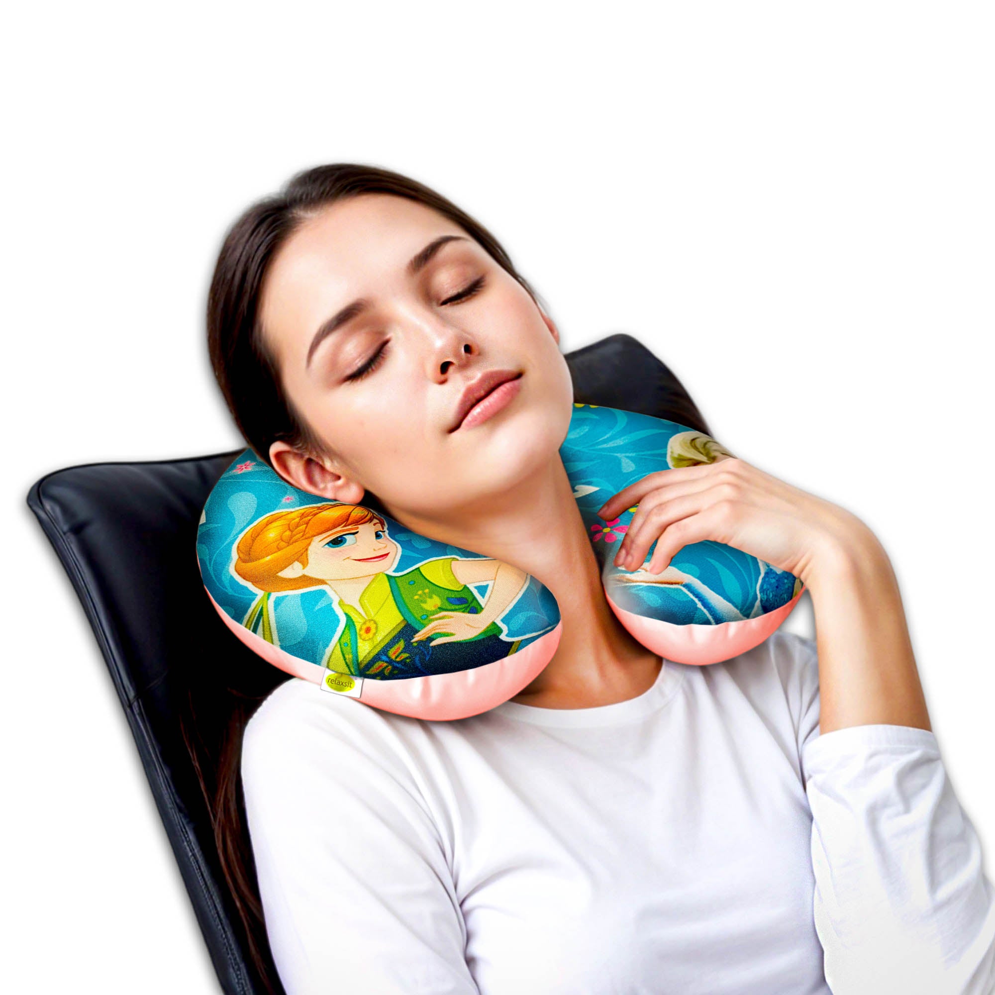 Relaxsit Chillo Pillow printed – kids, youngsters, adults designs Extremely Soft and Comfortable Neck pillow – Head and Chin Support Travel Neck Pillow - Car Neck Pillow For Travel - Travel Neck pillows