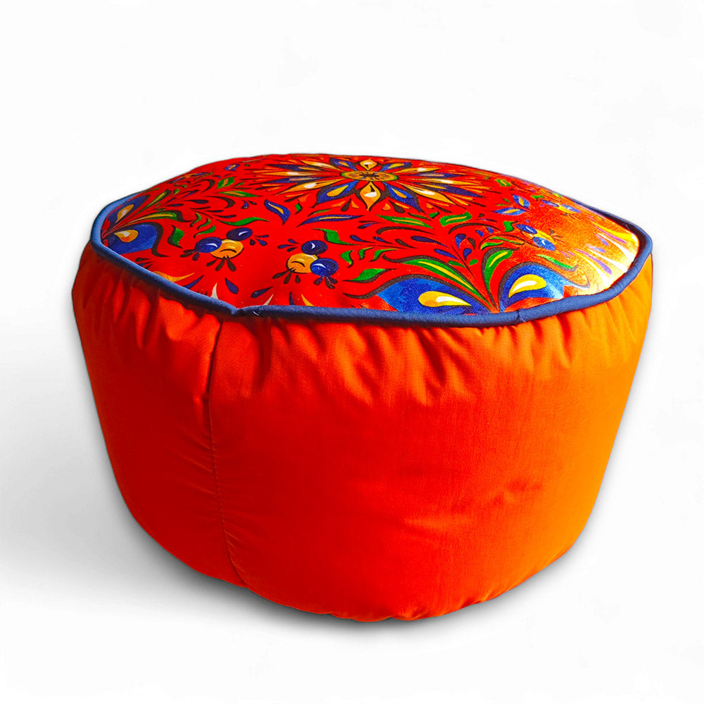 Relaxsit Bean Bag Stool – Traditional Round Footstool – Versatile Ottoman-style Footrest and Table Top – Dim. 45x45xH30cm - Relaxsit