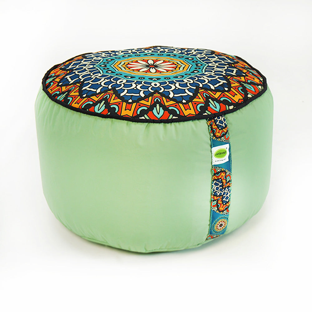 Relaxsit Bean Bag Stool – Traditional Round Footstool – Versatile Ottoman-style Footrest and Table Top – Dim. 45x45xH30cm