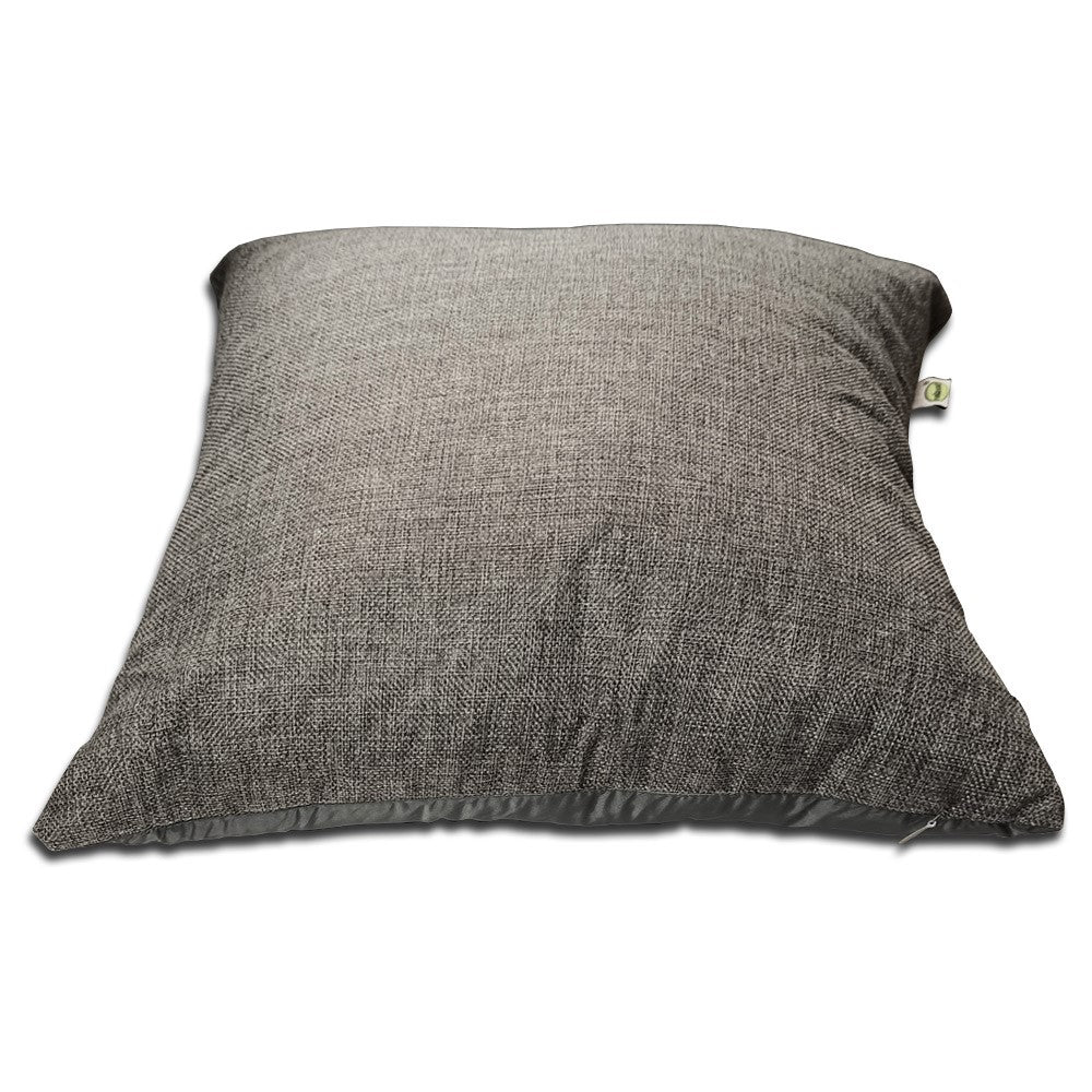 Relaxsit (Pack of 2) Jute Cushions Decorative Throw Pillow with Poms border Filled Cushion 17x17 inches