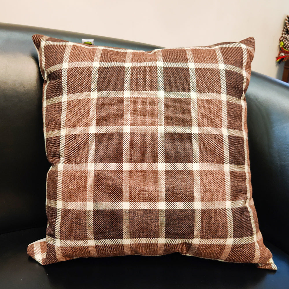 Relaxsit (Pack of 2) Jute Cushions Decorative Throw Pillow with Poms border Filled Cushion 17x17 inches