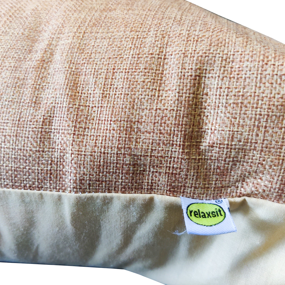 Relaxsit (Pack of 2) Jute Cushions Decorative Throw Pillow with Poms border Filled Cushion 17x17 inches