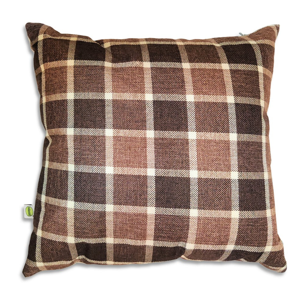 Relaxsit (Pack of 2) Jute Cushions Decorative Throw Pillow with Poms border Filled Cushion 17x17 inches