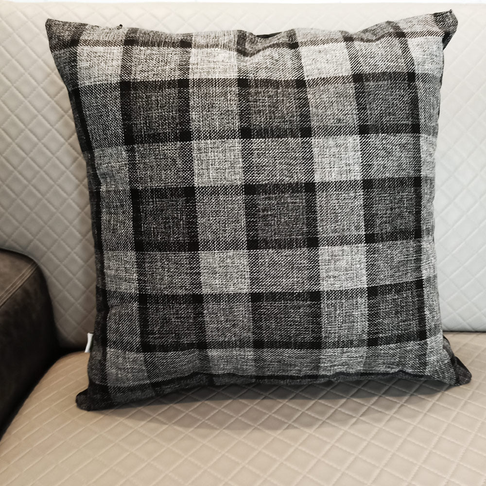Relaxsit (Pack of 2) Jute Cushions Decorative Throw Pillow with Poms border Filled Cushion 17x17 inches