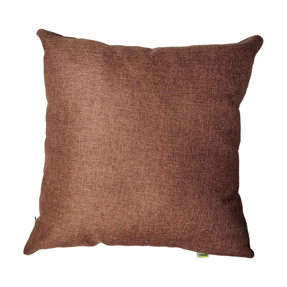 Relaxsit (Pack of 2) Jute Cushions Decorative Throw Pillow with Poms border Filled Cushion 17x17 inches