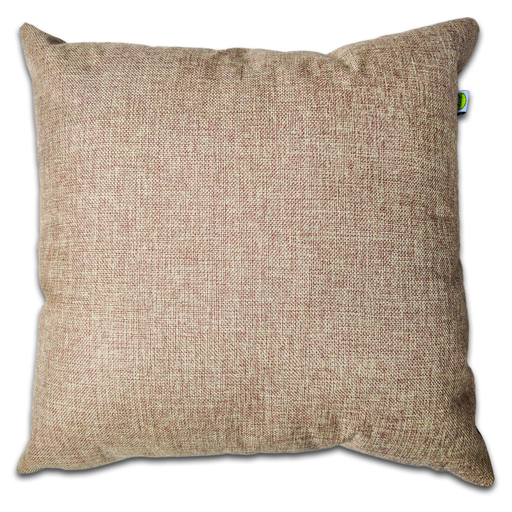 Relaxsit (Pack of 2) Jute Cushions Decorative Throw Pillow with Poms border Filled Cushion 17x17 inches