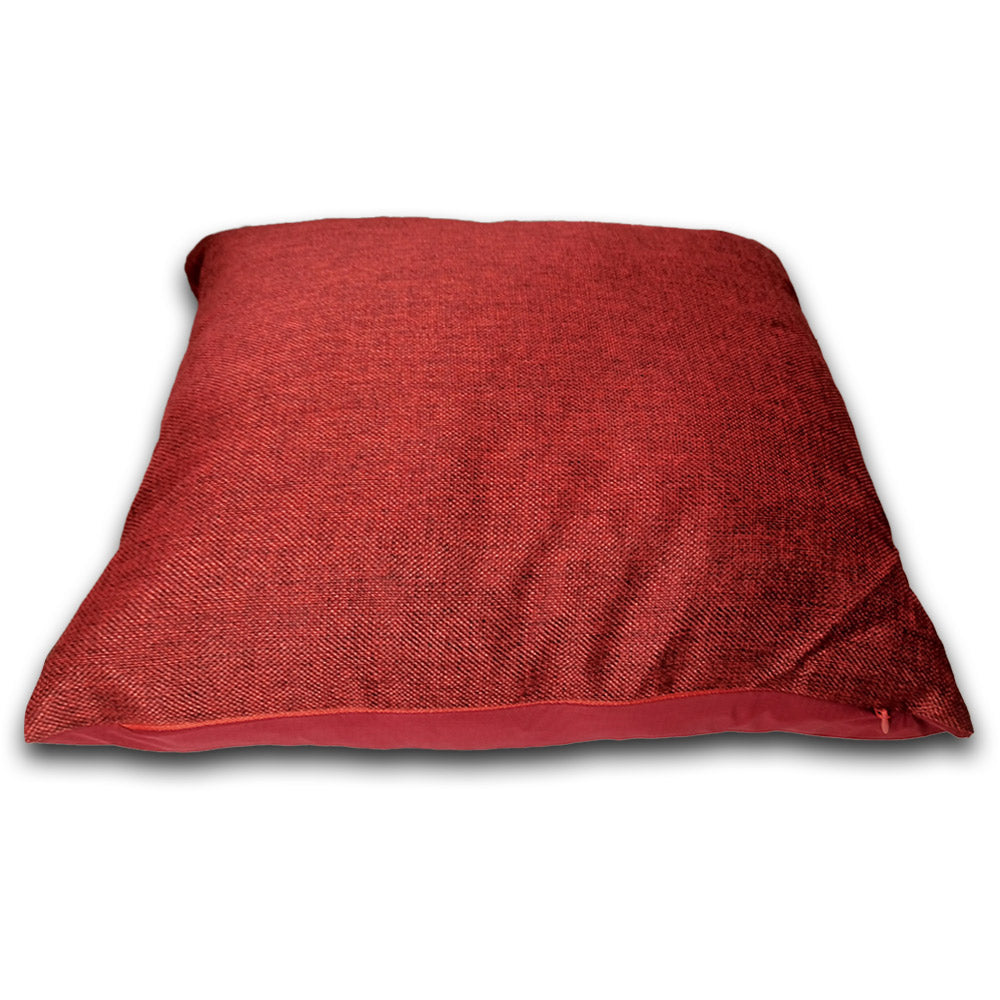 Relaxsit (Pack of 2) Jute Cushions Decorative Throw Pillow with Poms border Filled Cushion 17x17 inches