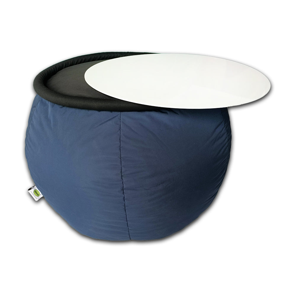 O-table Bean Fabric filled multipurpose table / stool with removable Acrylic top Footstool : 55 x 55 x 30 cm