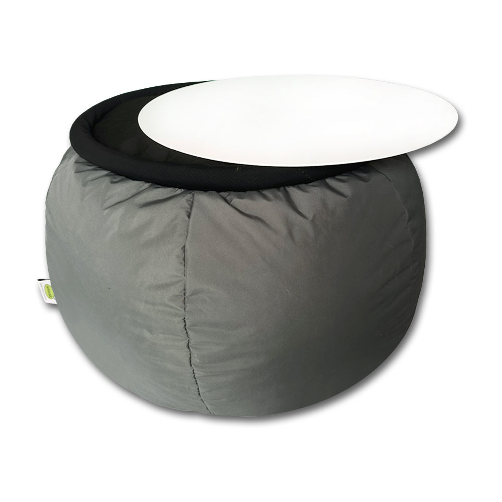 O-table Bean Fabric filled multipurpose table / stool with removable Acrylic top Footstool : 55 x 55 x 30 cm